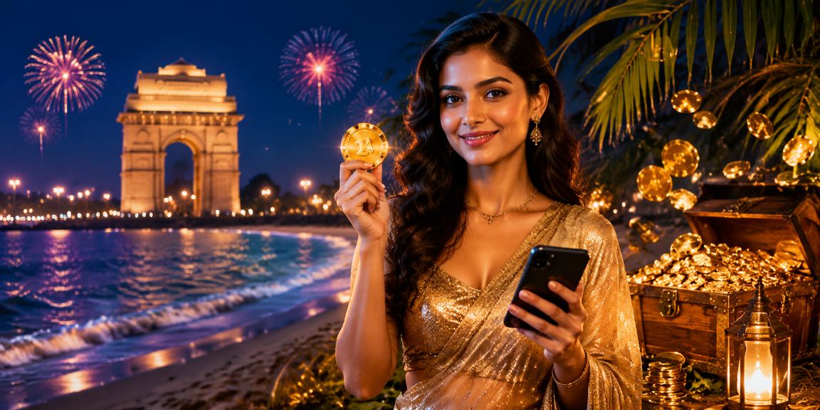 Player enjoying live casino games on mobile device at a beach in Delhi